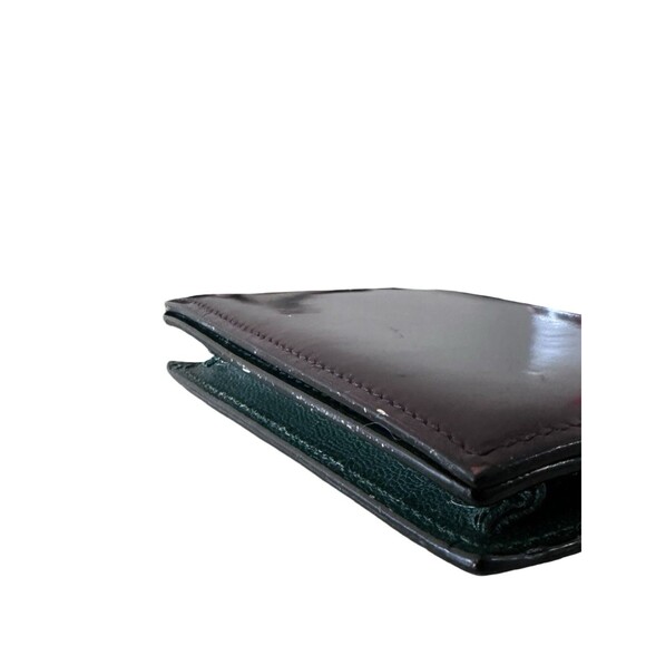 DUNHILL Bi-fold billing Club line brown Mahogany enamel leather Wallet Authentic - Picture 5 of 11